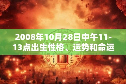 2008年10月28日中午11-13点出生性格、运势和命运