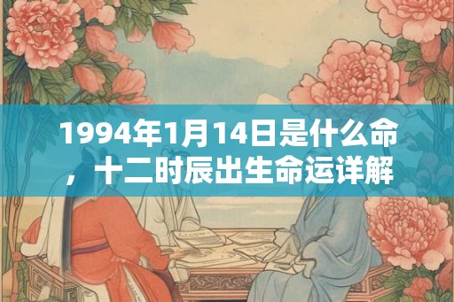 1994年1月14日是什么命,十二时辰出生命运详解 1994年1月14日是什么命,十二时辰出生命运详解