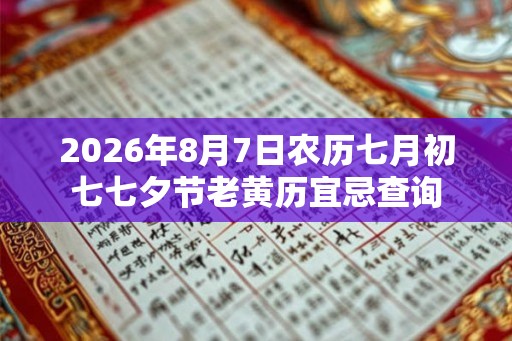 2026年8月7日农历七月初七七夕节老黄历宜忌查询
