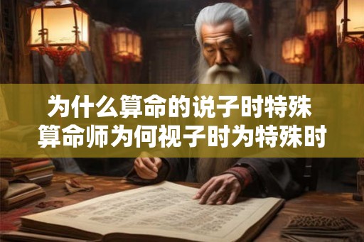 为什么算命的说子时特殊 算命师为何视子时为特殊时刻