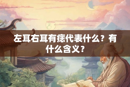 左耳右耳有痣代表什么？有什么含义？