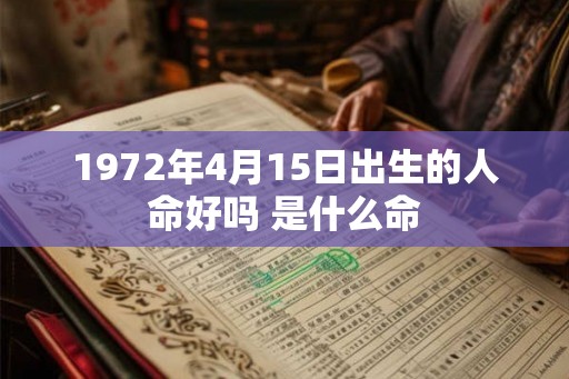 1972年4月15日出生的人命好吗 是什么命