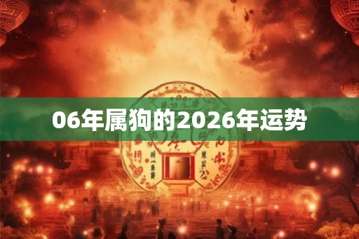06年属狗的2026年运势