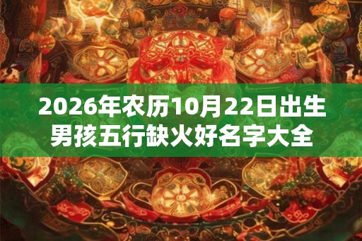 2026年农历10月22日出生男孩五行缺火好名字大全