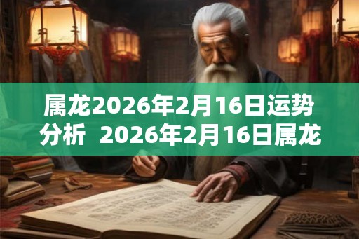属龙2026年2月16日运势分析  2026年2月16日属龙今日运势