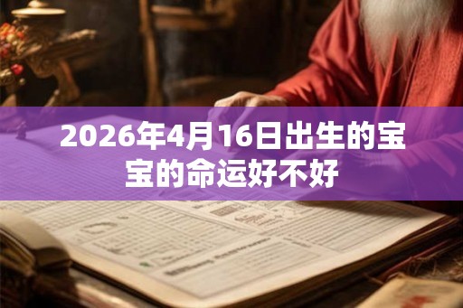 2026年4月16日出生的宝宝的命运好不好