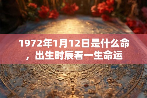 1972年1月12日是什么命，出生时辰看一生命运