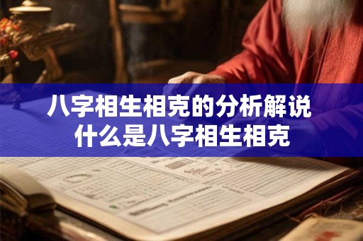 八字相生相克的分析解说 什么是八字相生相克