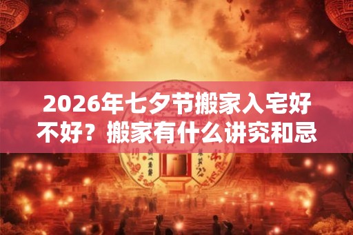 2026年七夕节搬家入宅好不好？搬家有什么讲究和忌讳？