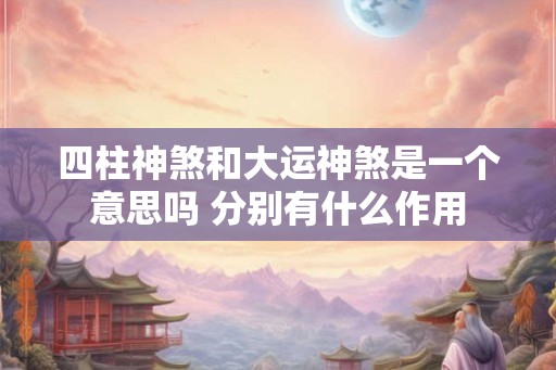 四柱神煞和大运神煞是一个意思吗 分别有什么作用