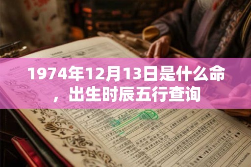 1974年12月13日是什么命，出生时辰五行查询
