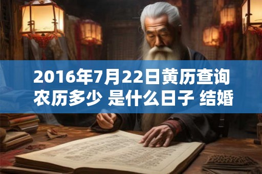 2016年7月22日黄历查询 农历多少 是什么日子 结婚吉时