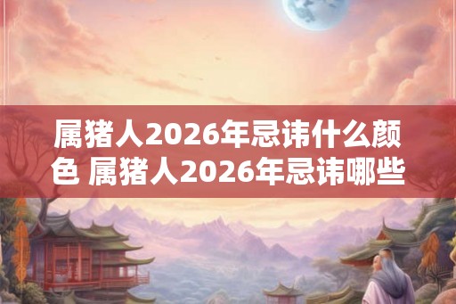 属猪人2026年忌讳什么颜色 属猪人2026年忌讳哪些颜色 属猪人2026年忌讳什么颜色 属猪人2026年忌讳哪些颜色