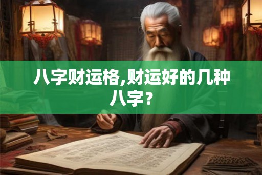 八字财运格,财运好的几种八字？