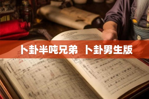 卜卦半吨兄弟  卜卦男生版