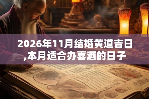 2026年11月结婚黄道吉日,本月适合办喜酒的日子