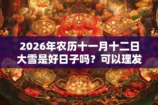 2026年农历十一月十二日大雪是好日子吗?可以理发剪头发吗? 2026年农历十一月十二日大雪是好日子吗?可以理发剪头发吗?