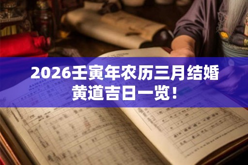 2026壬寅年农历三月结婚黄道吉日一览! 2026壬寅年农历三月结婚黄道吉日一览!
