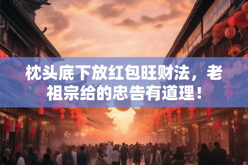 枕头底下放红包旺财法，老祖宗给的忠告有道理！