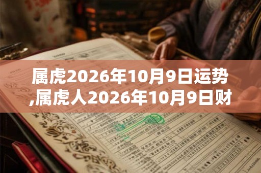 属虎2026年10月9日运势,属虎人2026年10月9日财运,生肖虎2026年10月9日运势