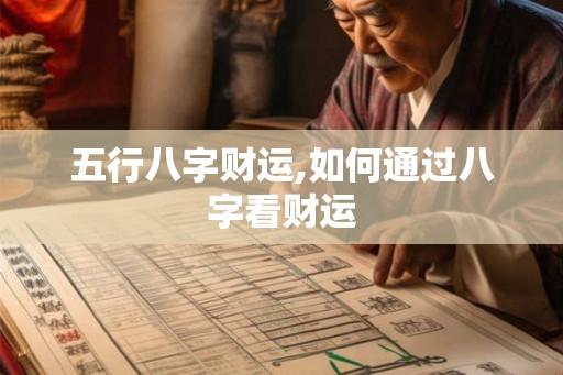 五行八字财运,如何通过八字看财运 五行八字财运,如何通过八字看财运