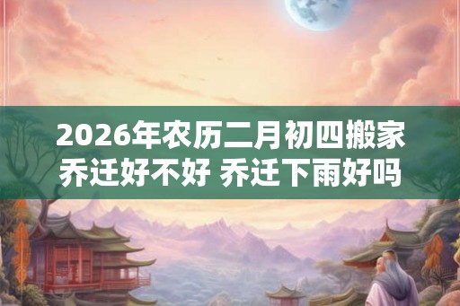 2026年农历二月初四搬家乔迁好不好 乔迁下雨好吗