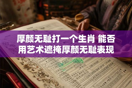 厚颜无耻打一个生肖 能否用艺术遮掩厚颜无耻表现