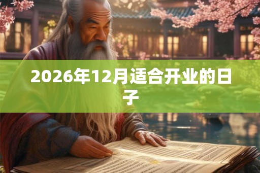 2026年12月适合开业的日子