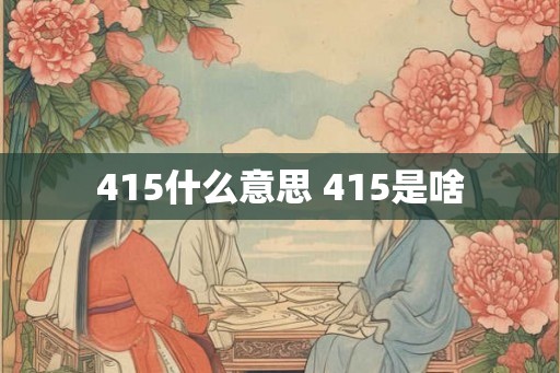 415什么意思 415是啥