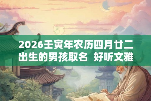 2026壬寅年农历四月廿二出生的男孩取名  好听文雅的名字