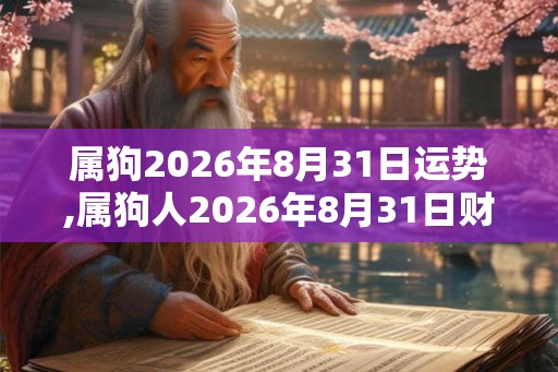 属狗2026年8月31日运势,属狗人2026年8月31日财运,生肖狗2026年8月31日运势