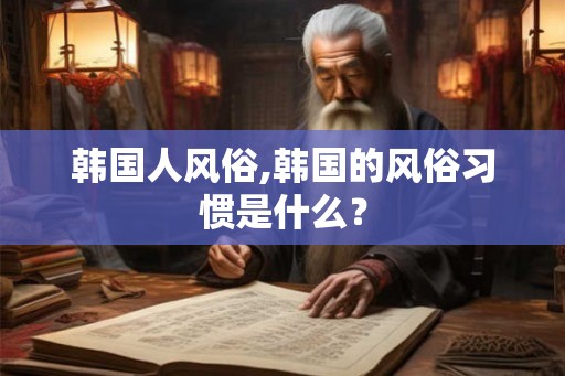 韩国人风俗,韩国的风俗习惯是什么？