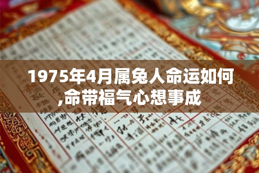 1975年4月属兔人命运如何,命带福气心想事成