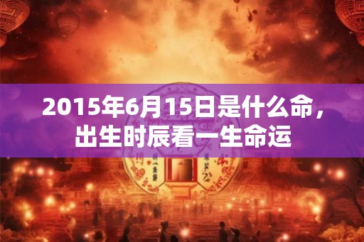 2015年6月15日是什么命，出生时辰看一生命运