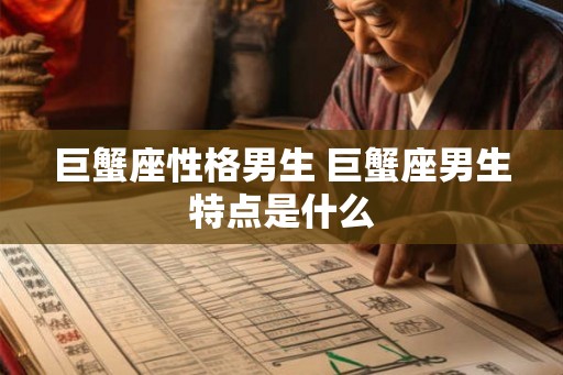 巨蟹座性格男生 巨蟹座男生特点是什么