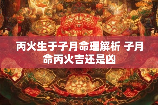 丙火生于子月命理解析 子月命丙火吉还是凶