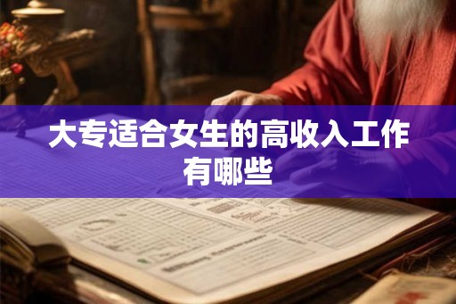 大专适合女生的高收入工作有哪些 大专适合女生的高收入工作有哪些
