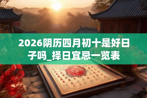 2026阴历四月初十是好日子吗_择日宜忌一览表