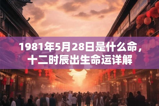 1981年5月28日是什么命，十二时辰出生命运详解