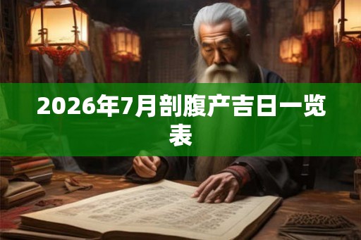 2026年7月剖腹产吉日一览表