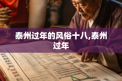 泰州过年的风俗十八,泰州过年