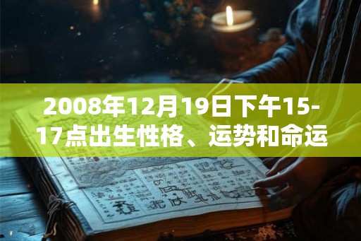 2008年12月19日下午15-17点出生性格、运势和命运