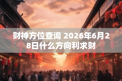 财神方位查询 2026年6月28日什么方向利求财 财神方位查询 2026年6月28日什么方向利求财