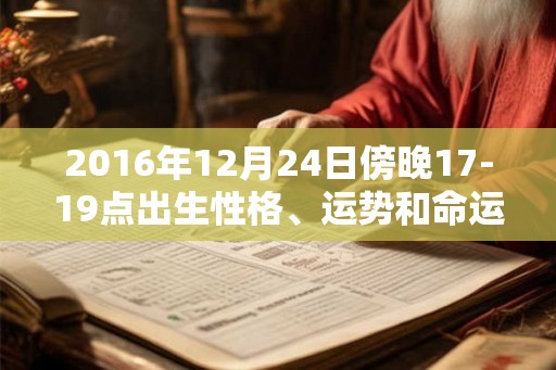 2016年12月24日傍晚17-19点出生性格、运势和命运
