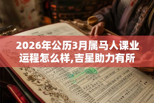 2026年公历3月属马人课业运程怎么样,吉星助力有所成就
