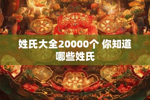 姓氏大全20000个 你知道哪些姓氏