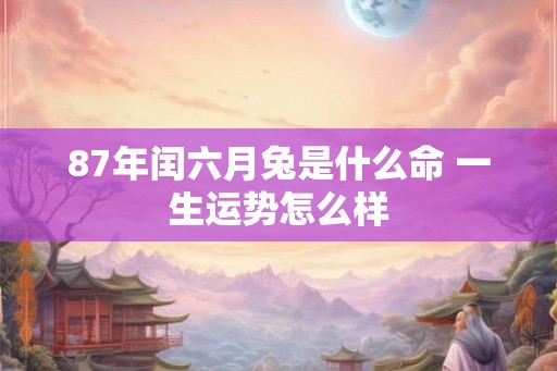 87年闰六月兔是什么命 一生运势怎么样