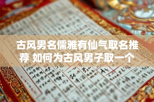 古风男名儒雅有仙气取名推荐 如何为古风男子取一个儒雅有仙气的名字