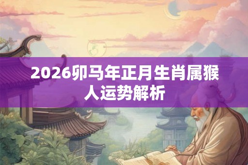 2026卯马年正月生肖属猴人运势解析