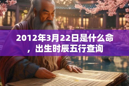 2012年3月22日是什么命，出生时辰五行查询